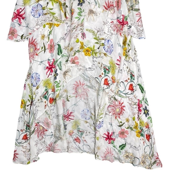 Parker Dress Womens 4 Floral Maxi Fillipa Silk Ruffle Wedding Guest Event Gown - Picture 5 of 11